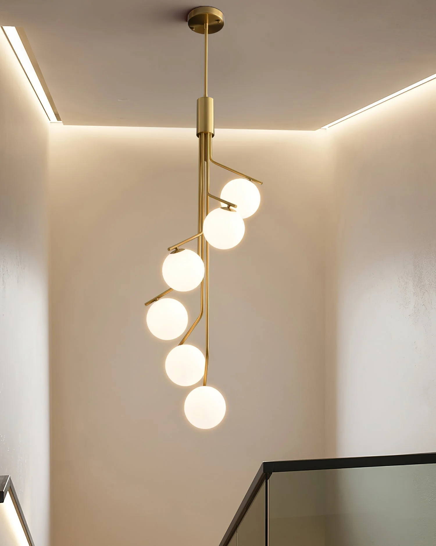 Lustra Chandelier Gold Branch Globe LED - Image 23