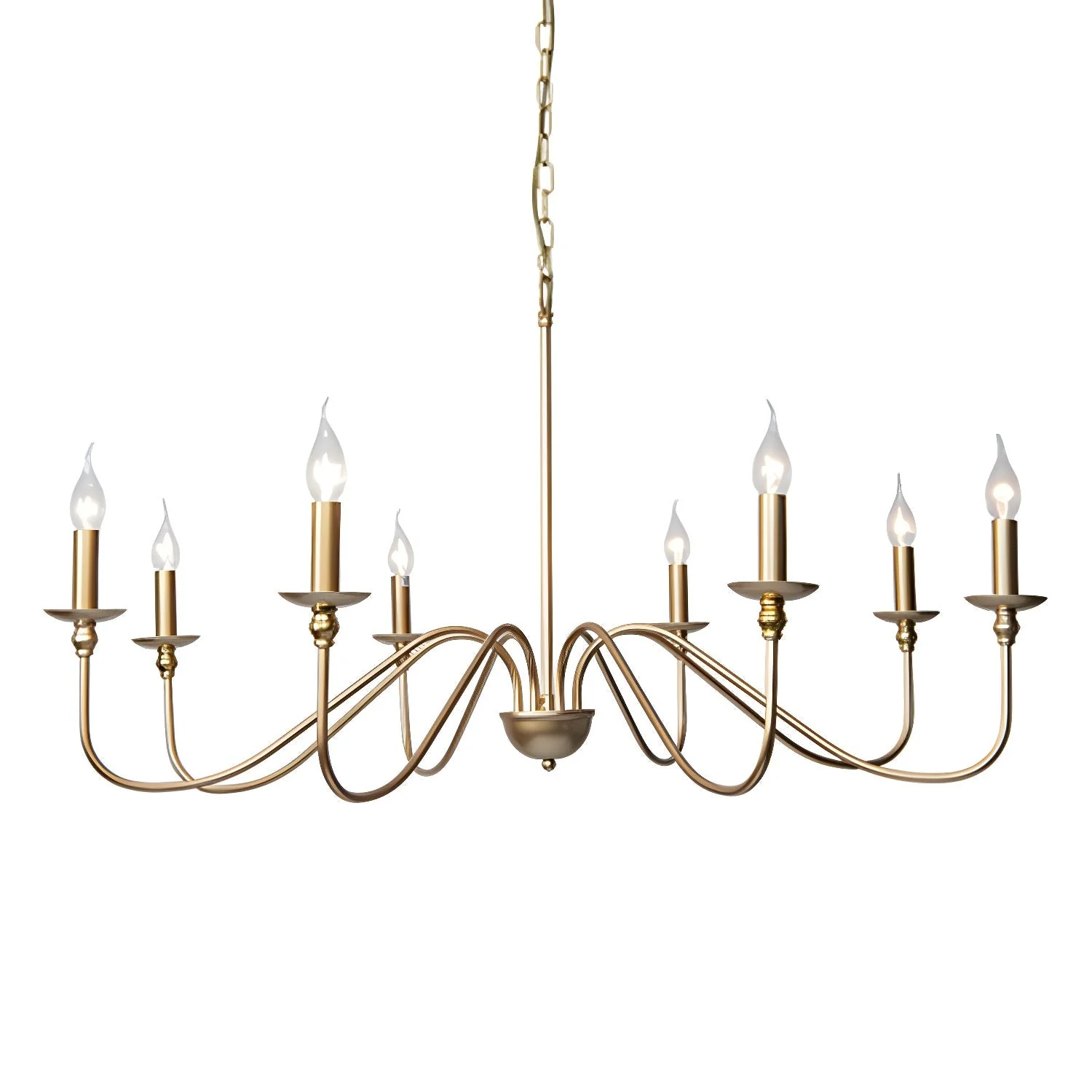 Lustra Chandelier Gold Candle Curved Arms - Image 10