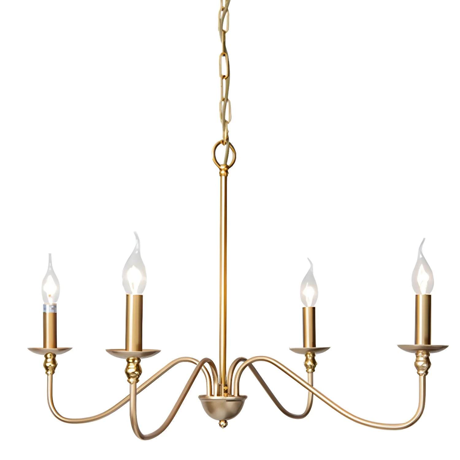 Lustra Chandelier Gold Candle Curved Arms - Image 14