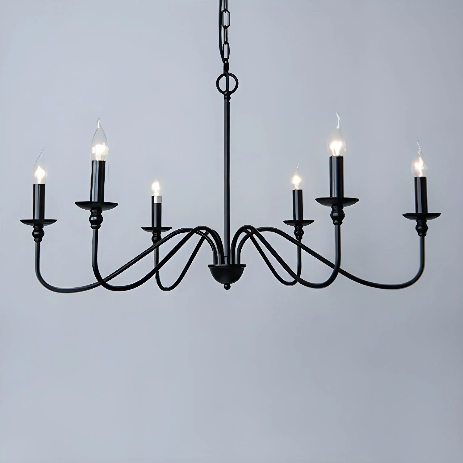 Lustra Chandelier Gold Candle Curved Arms - Image 18