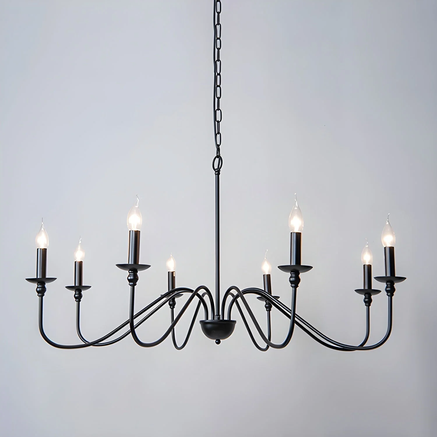 Lustra Chandelier Gold Candle Curved Arms - Image 20