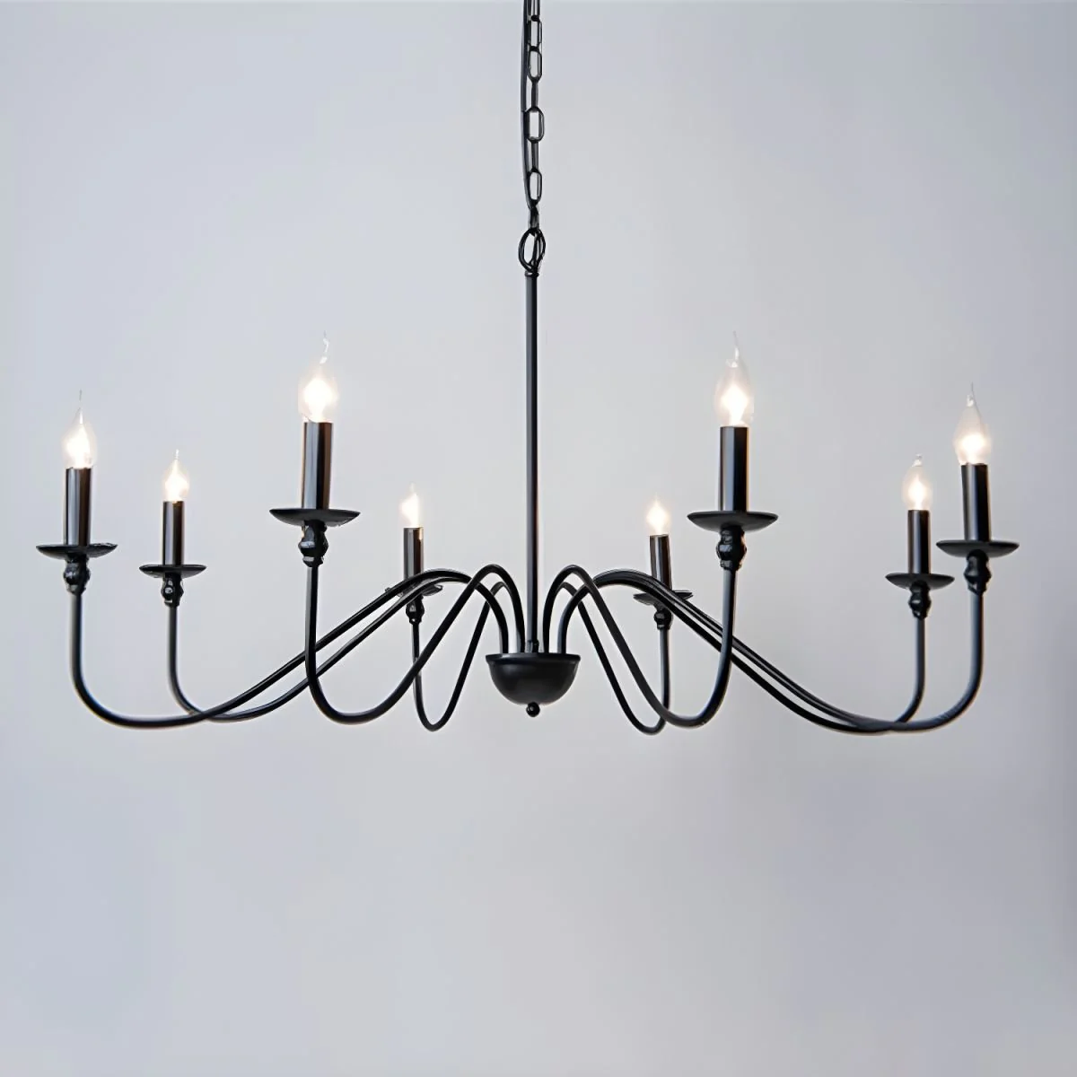 Lustra Chandelier Gold Candle Curved Arms - Image 26