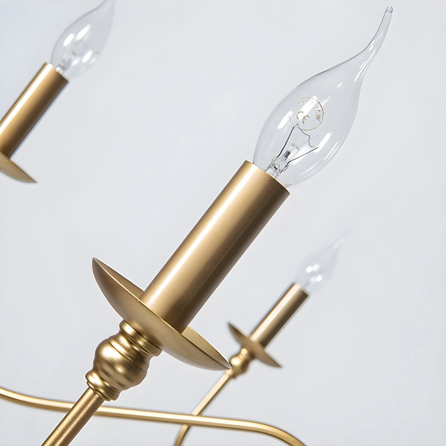 Lustra Chandelier Gold Candle Curved Arms - Image 32
