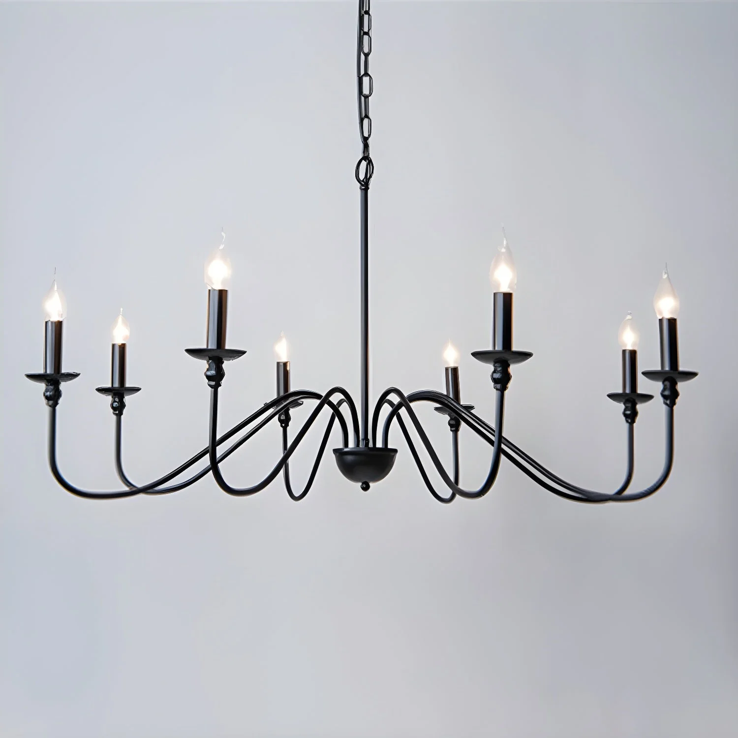 Lustra Chandelier Gold Candle Curved Arms - Image 5