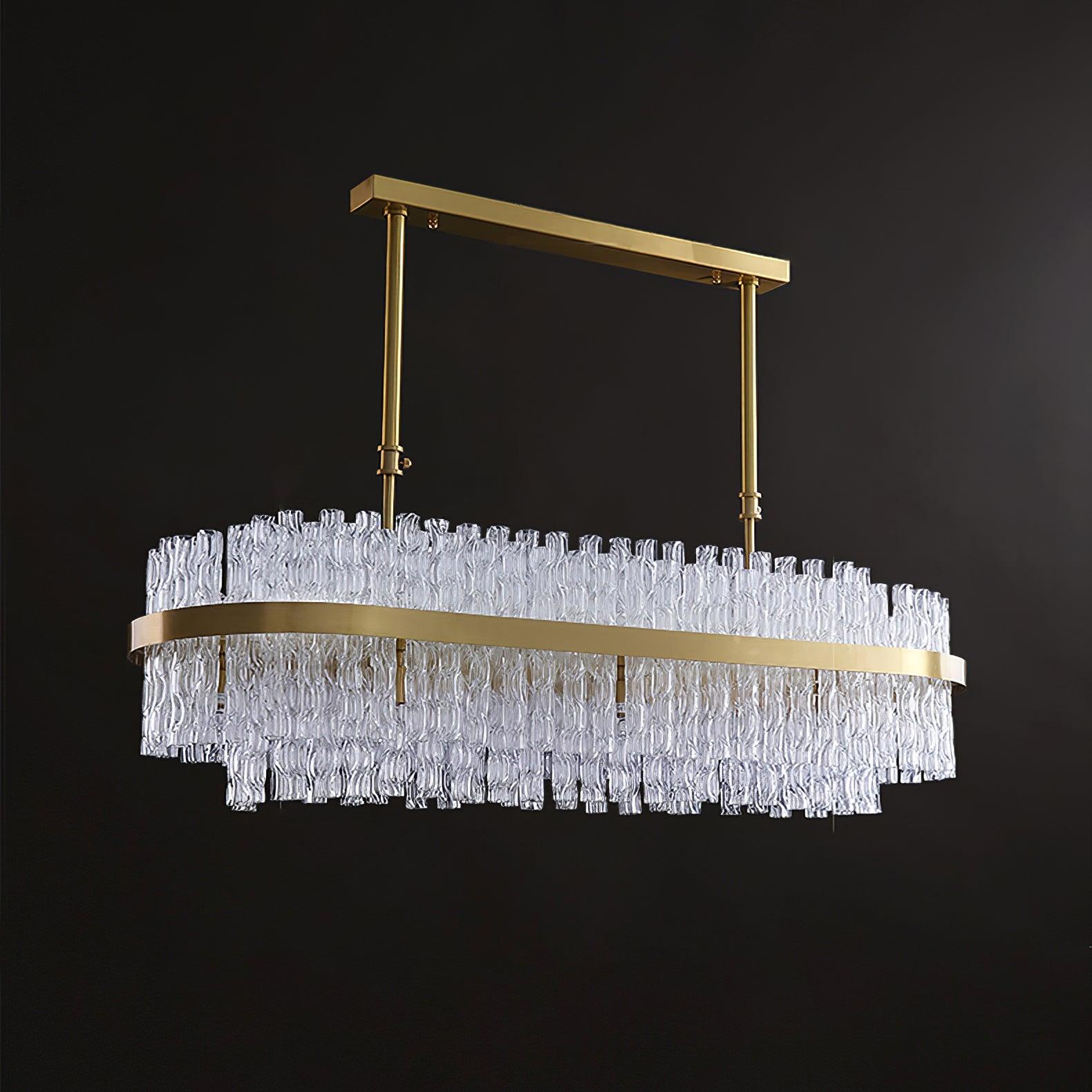 Lustra Chandelier Gold Clear Rod Elegant - Image 7
