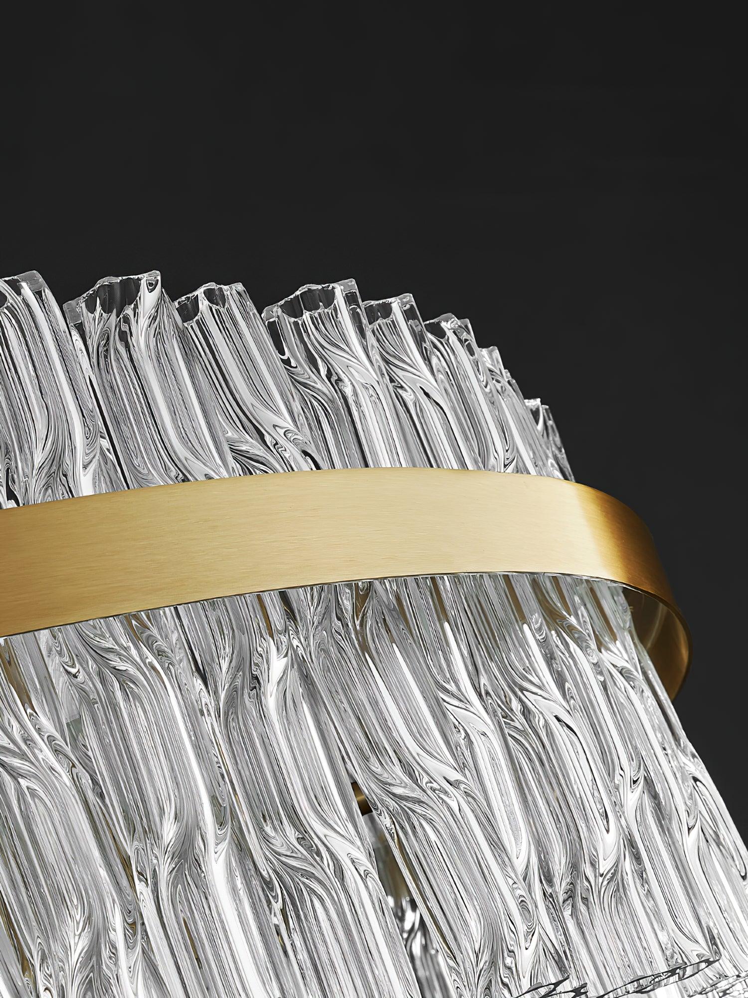 Lustra Chandelier Gold Clear Rod Elegant - Image 9