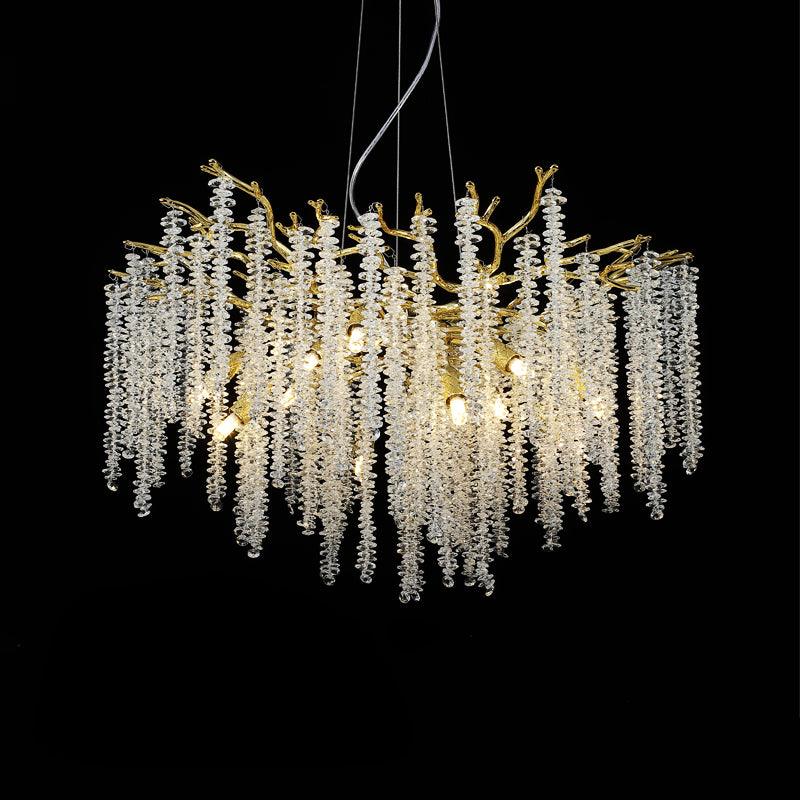 Lustra Chandelier Gold Crystal Branch Elegant - Image 19