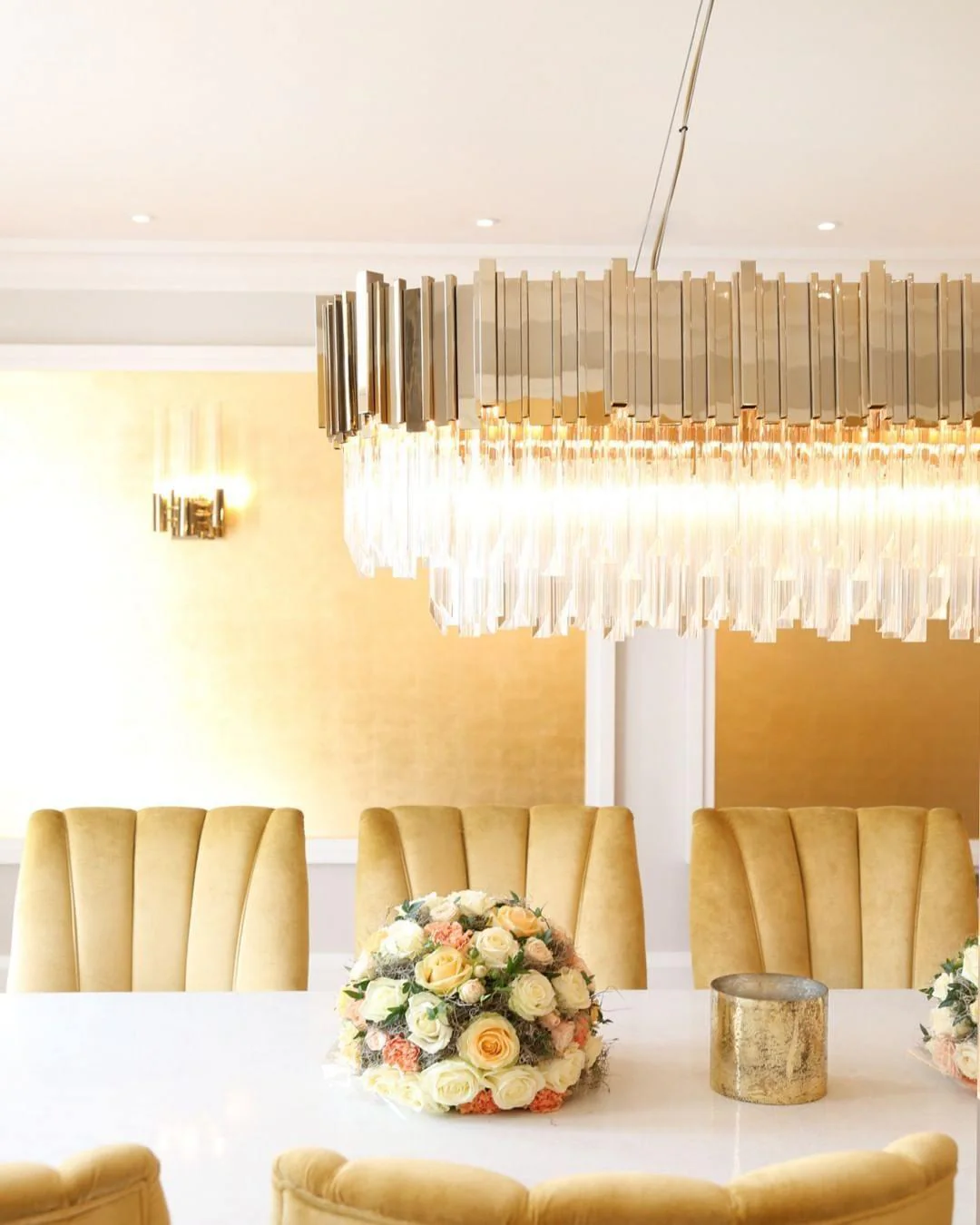 Lustra Chandelier Gold Crystal Golden - Image 13