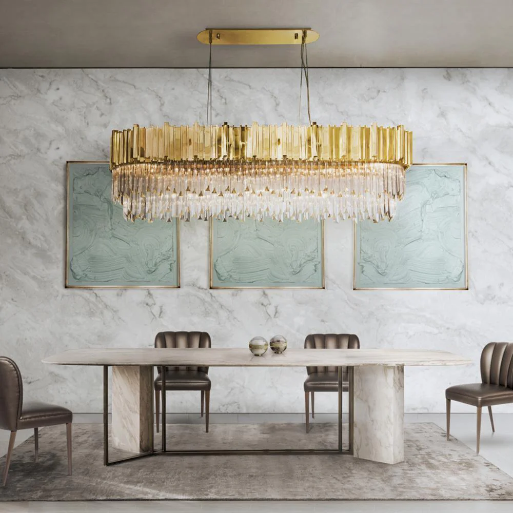 Lustra Chandelier Gold Crystal Golden - Image 16