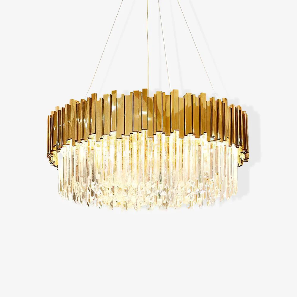 Lustra Chandelier Gold Crystal Golden - Image 23