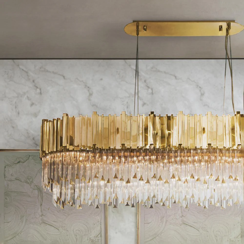 Lustra Chandelier Gold Crystal Golden - Image 31