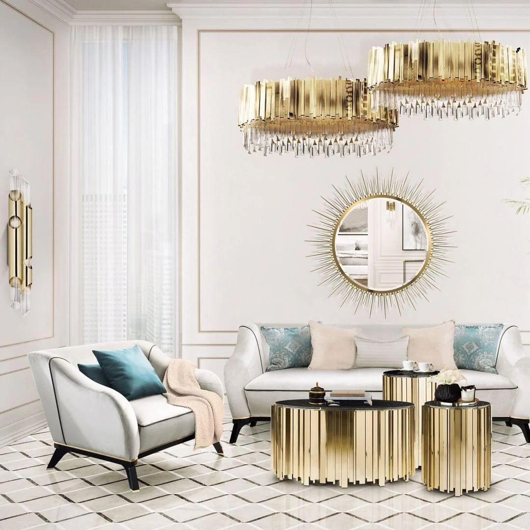 Lustra Chandelier Gold Crystal Golden - Image 35