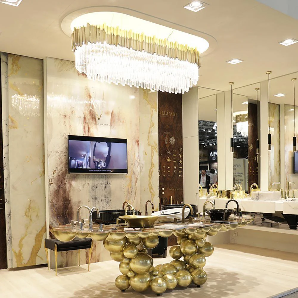 Lustra Chandelier Gold Crystal Golden - Image 37