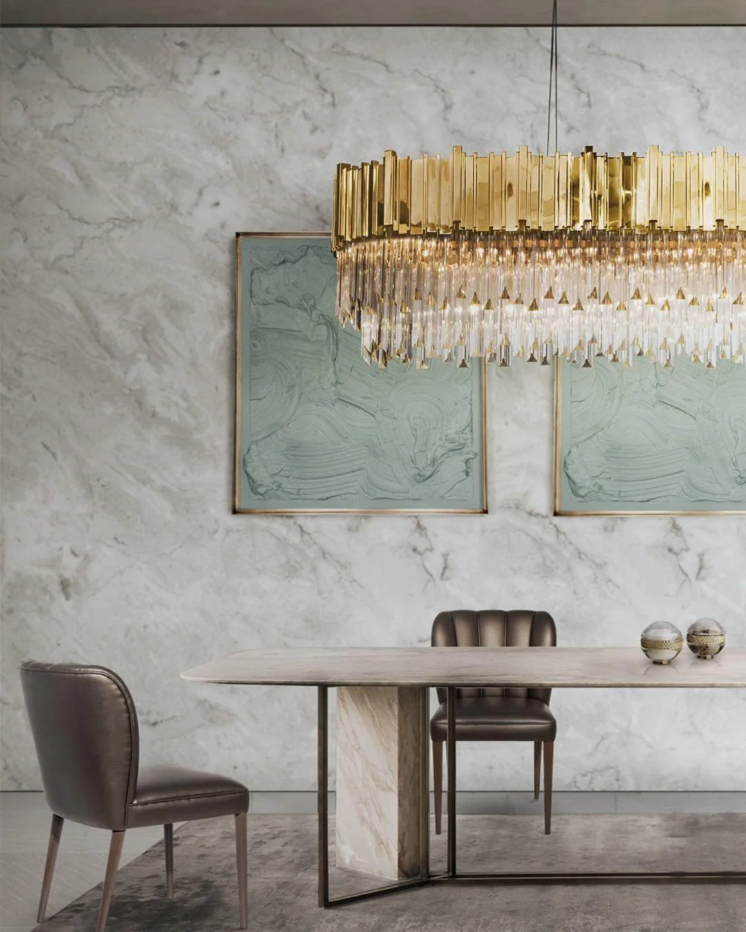 Lustra Chandelier Gold Crystal Golden - Image 5