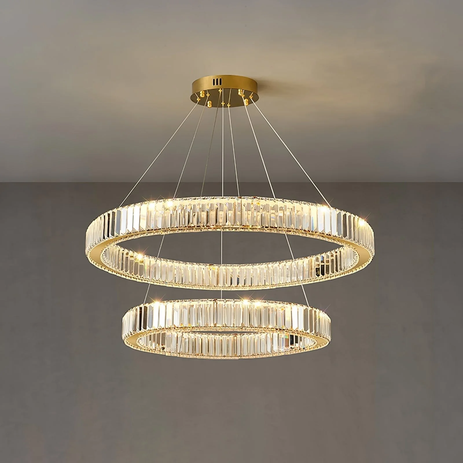 Lustra Chandelier Gold Crystal Ring - Image 13