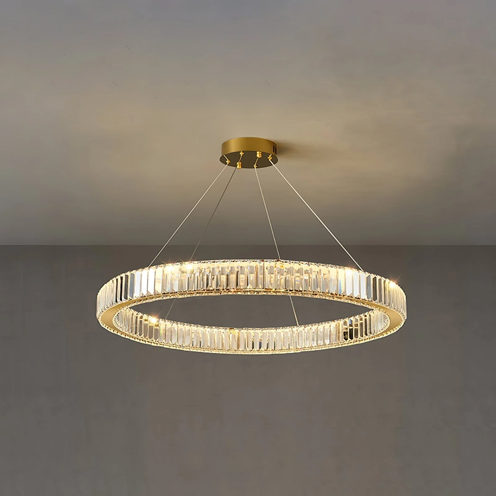 Lustra Chandelier Gold Crystal Ring - Image 20