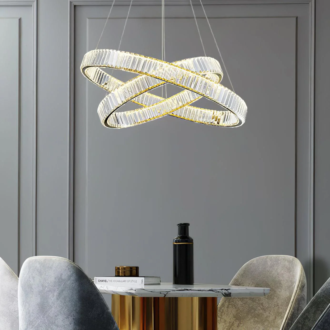 Lustra Chandelier Gold Crystal Ring - Image 23
