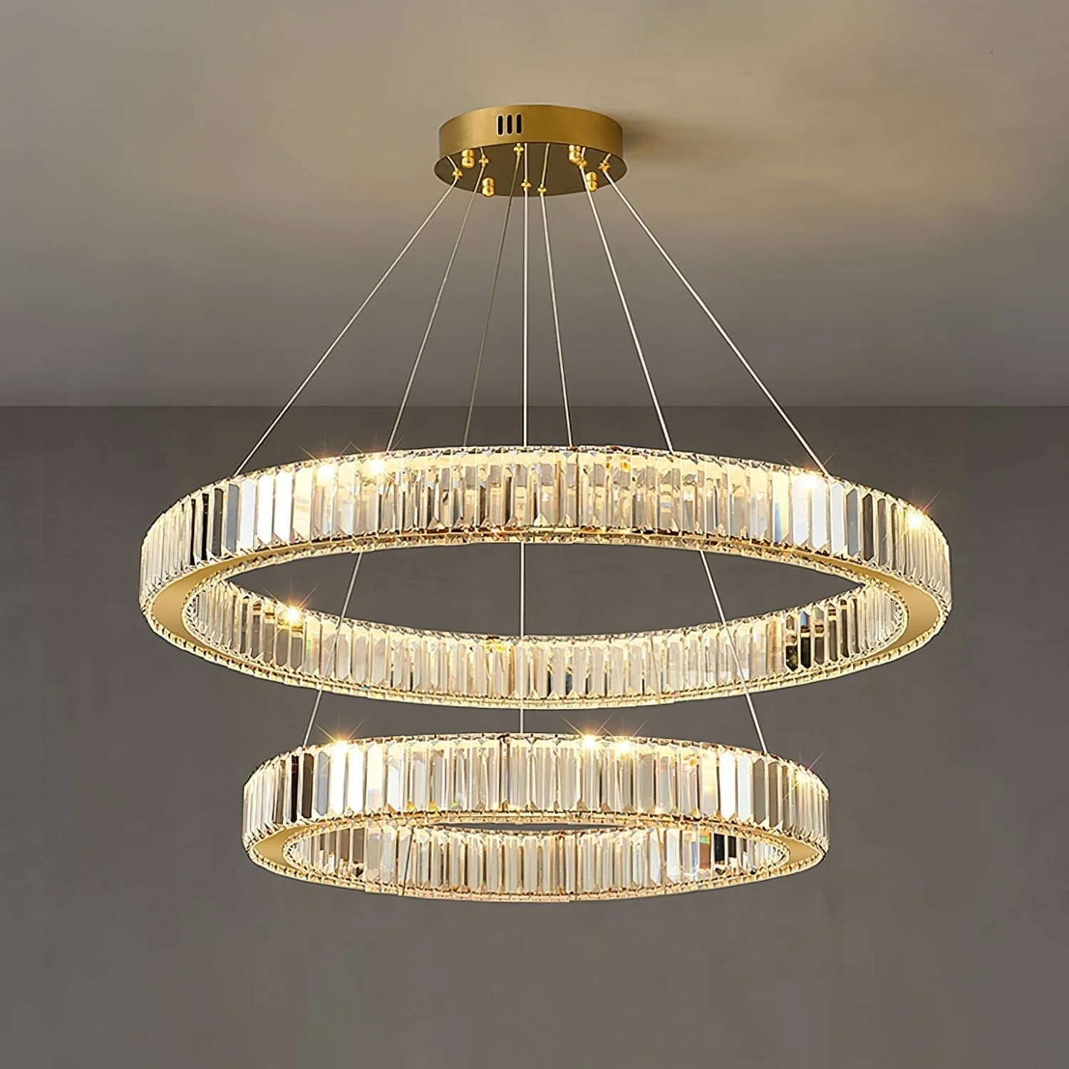 Lustra Chandelier Gold Crystal Ring - Image 24