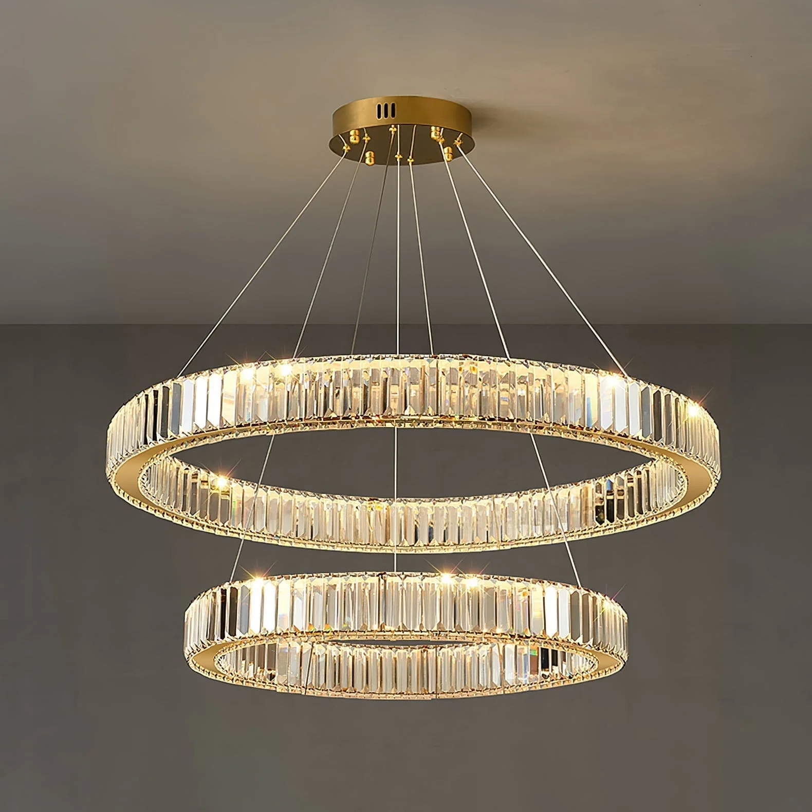 Lustra Chandelier Gold Crystal Ring - Image 32