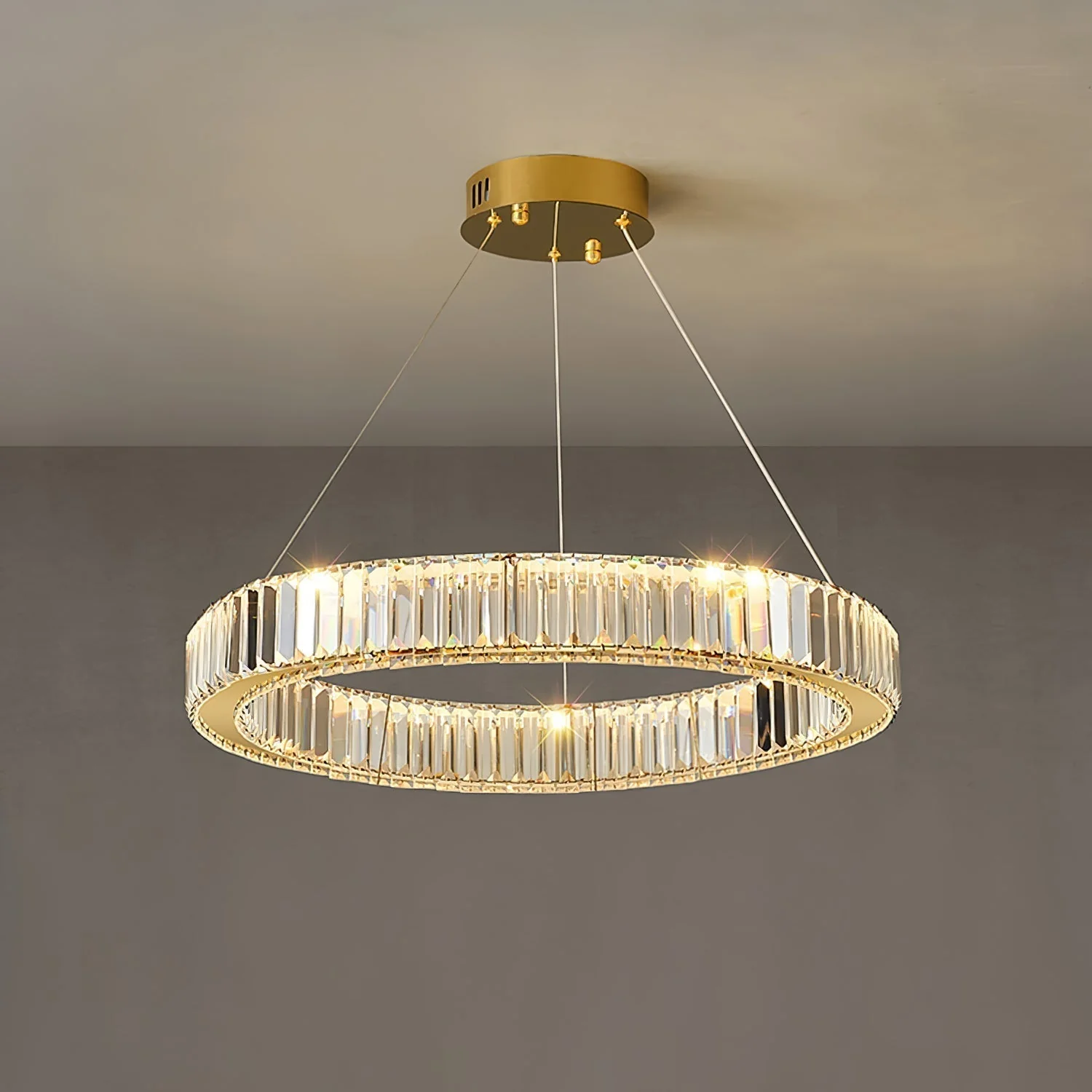 Lustra Chandelier Gold Crystal Ring - Image 35
