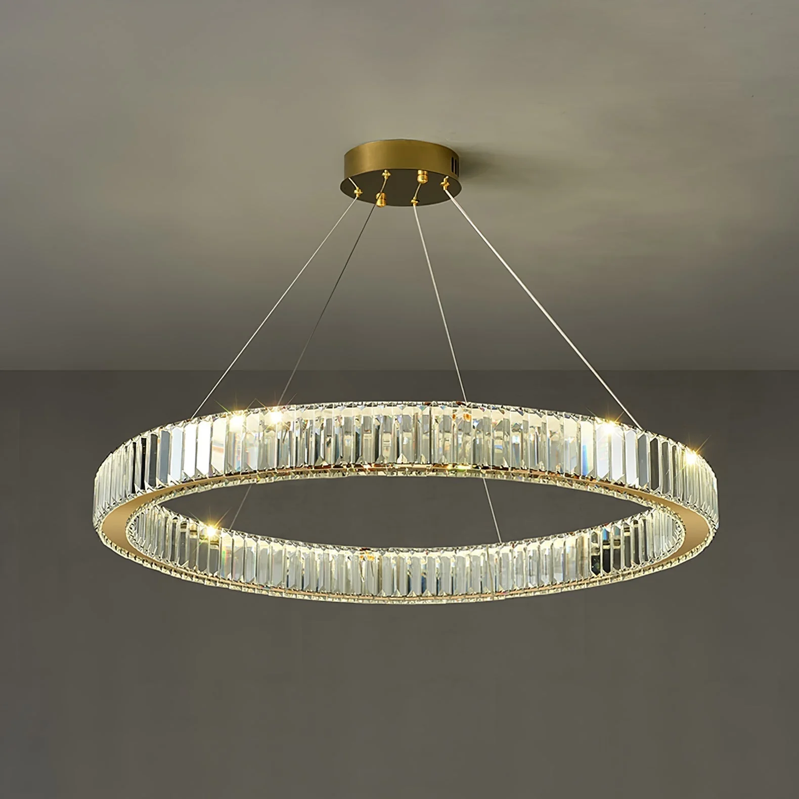 Lustra Chandelier Gold Crystal Ring - Image 41