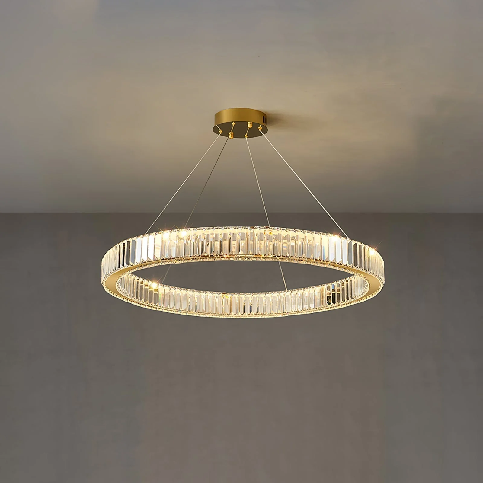 Lustra Chandelier Gold Crystal Ring - Image 44