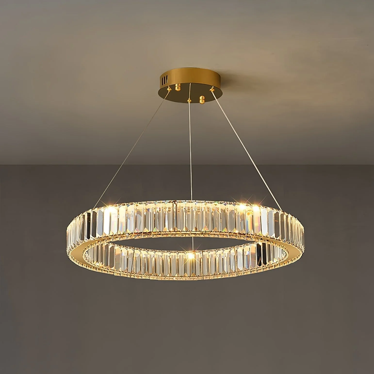 Lustra Chandelier Gold Crystal Ring - Image 46