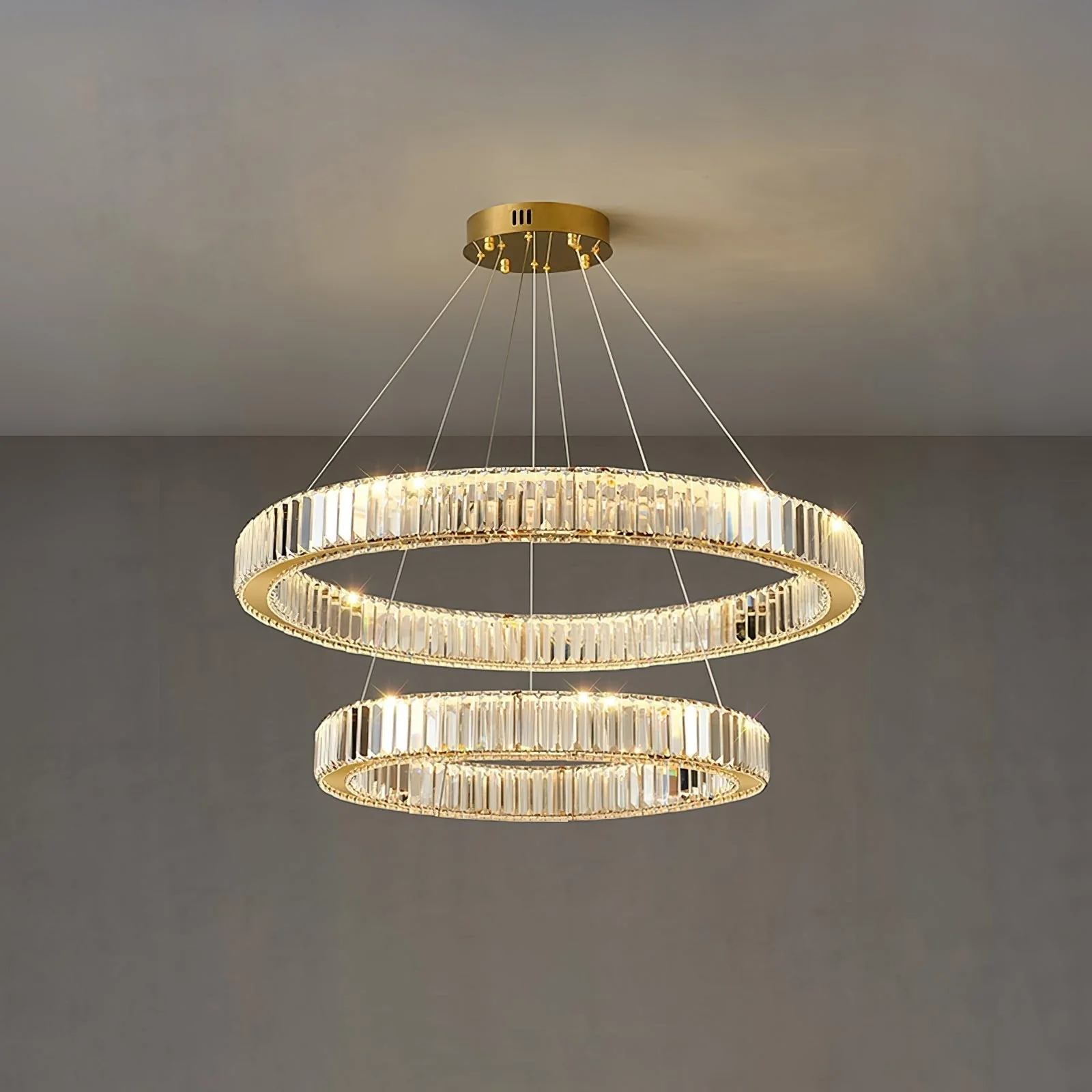 Lustra Chandelier Gold Crystal Ring - Image 48