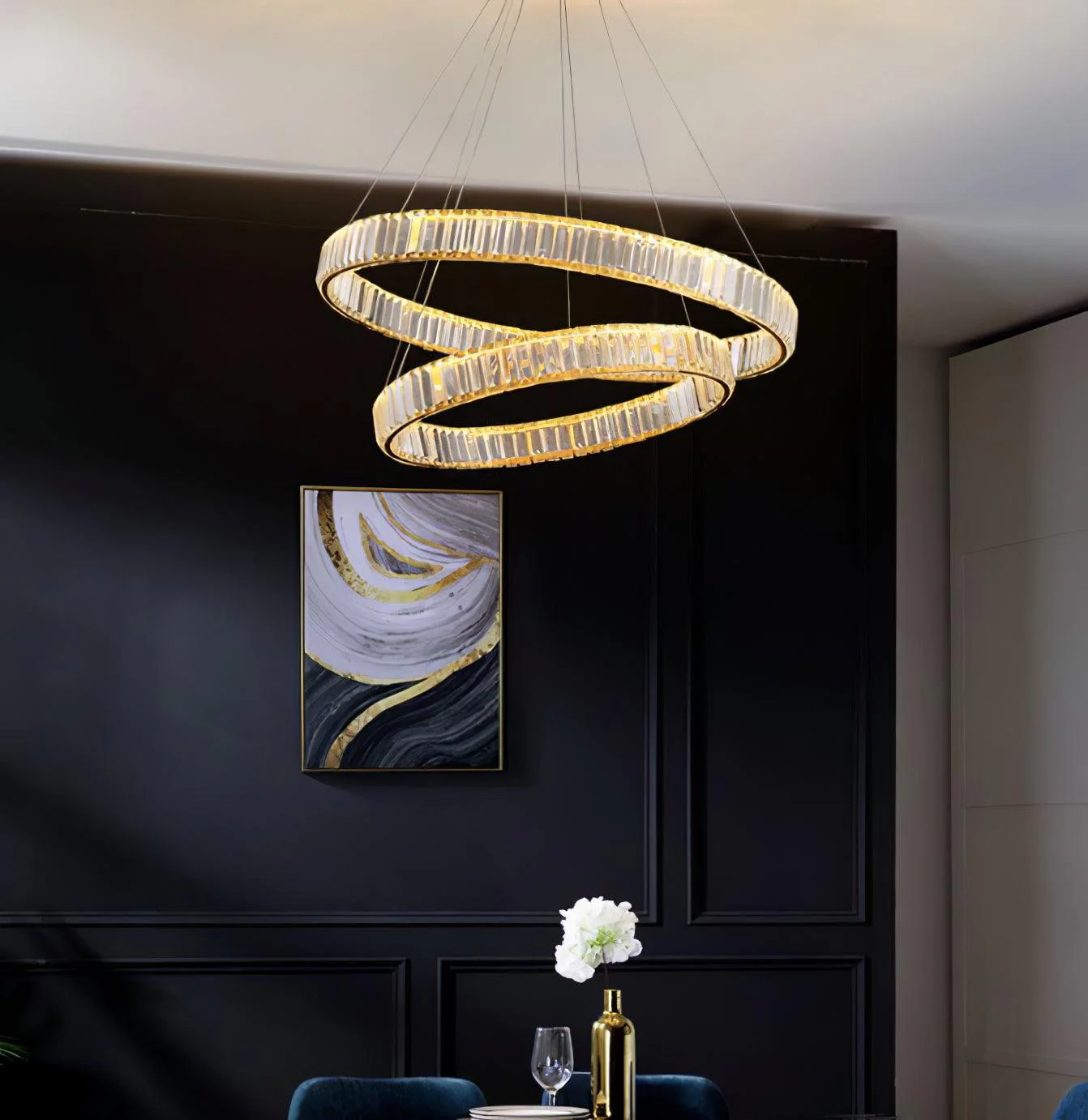 Lustra Chandelier Gold Crystal Ring - Image 54