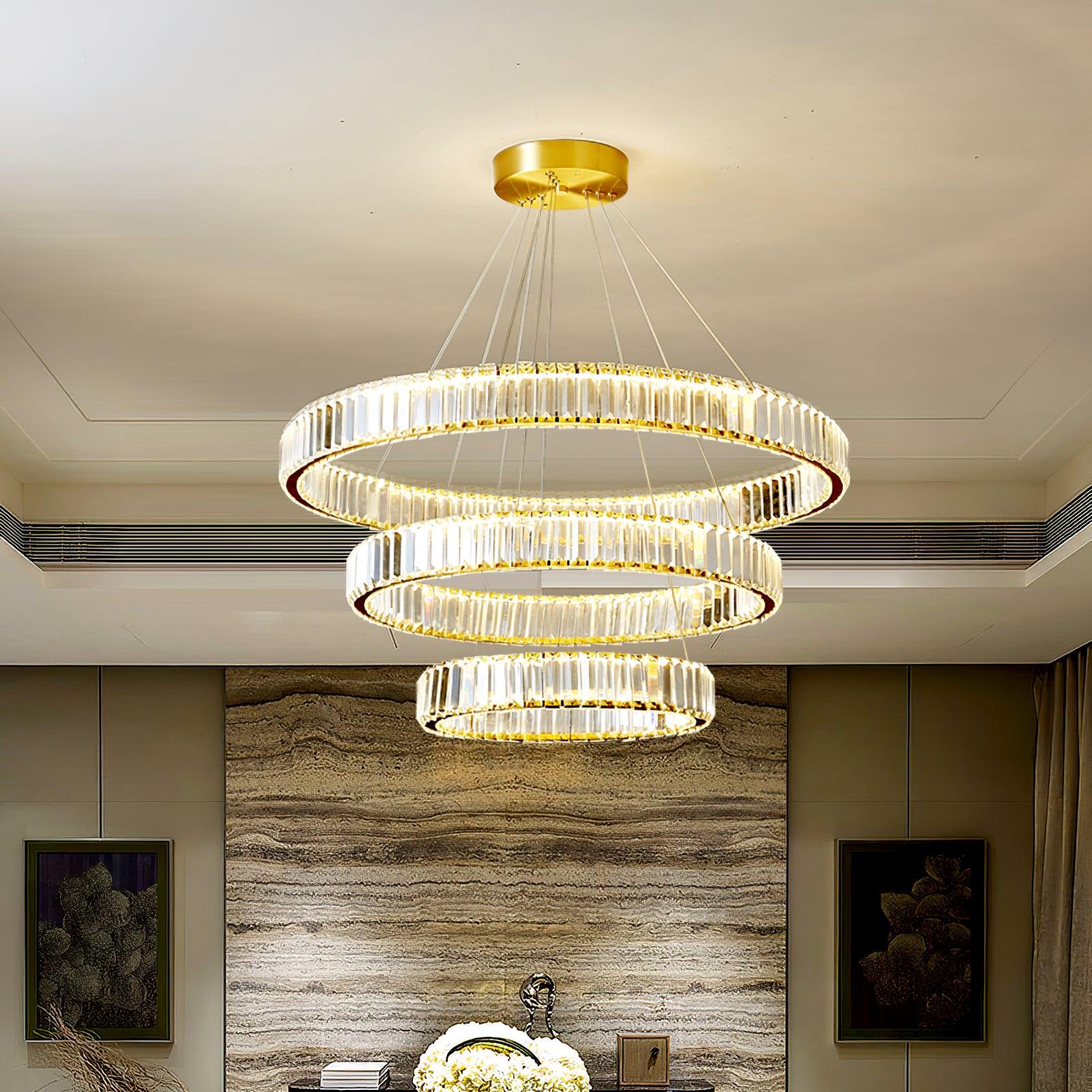 Lustra Chandelier Gold Crystal Ring - Image 6
