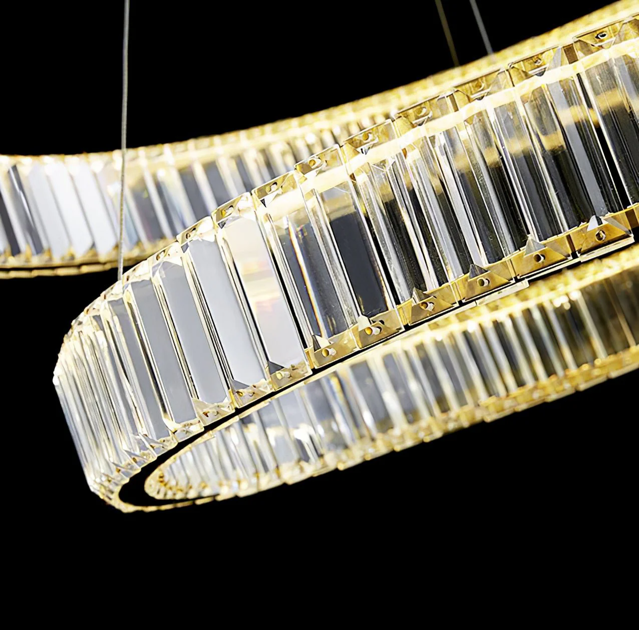 Lustra Chandelier Gold Crystal Ring - Image 9