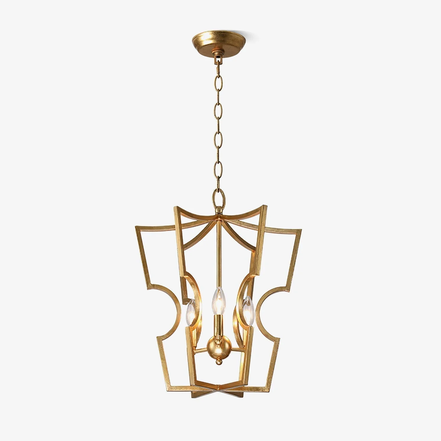 Lustra Chandelier Gold Lantern Frame