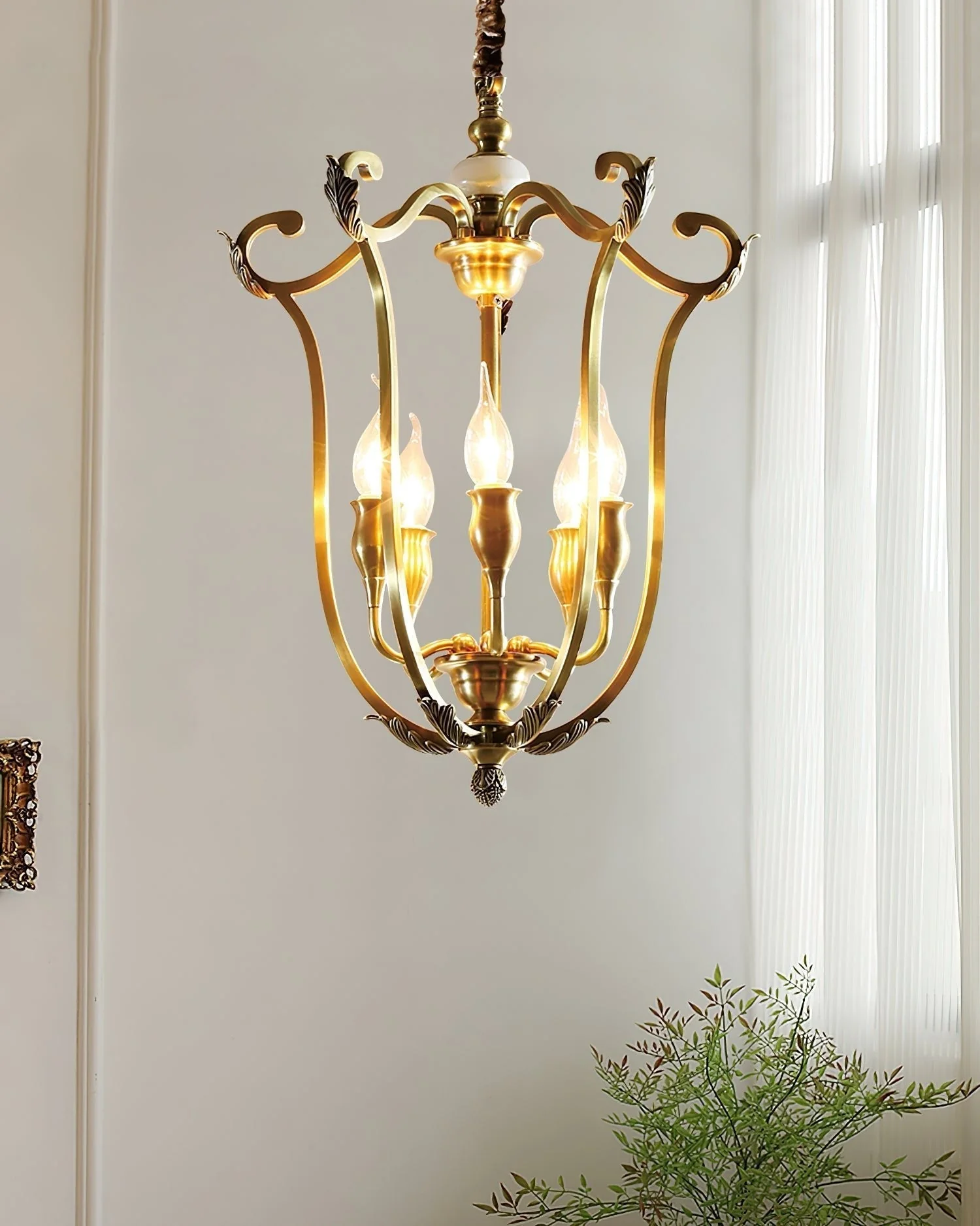 Lustra Chandelier Gold Lantern Frame - Image 16