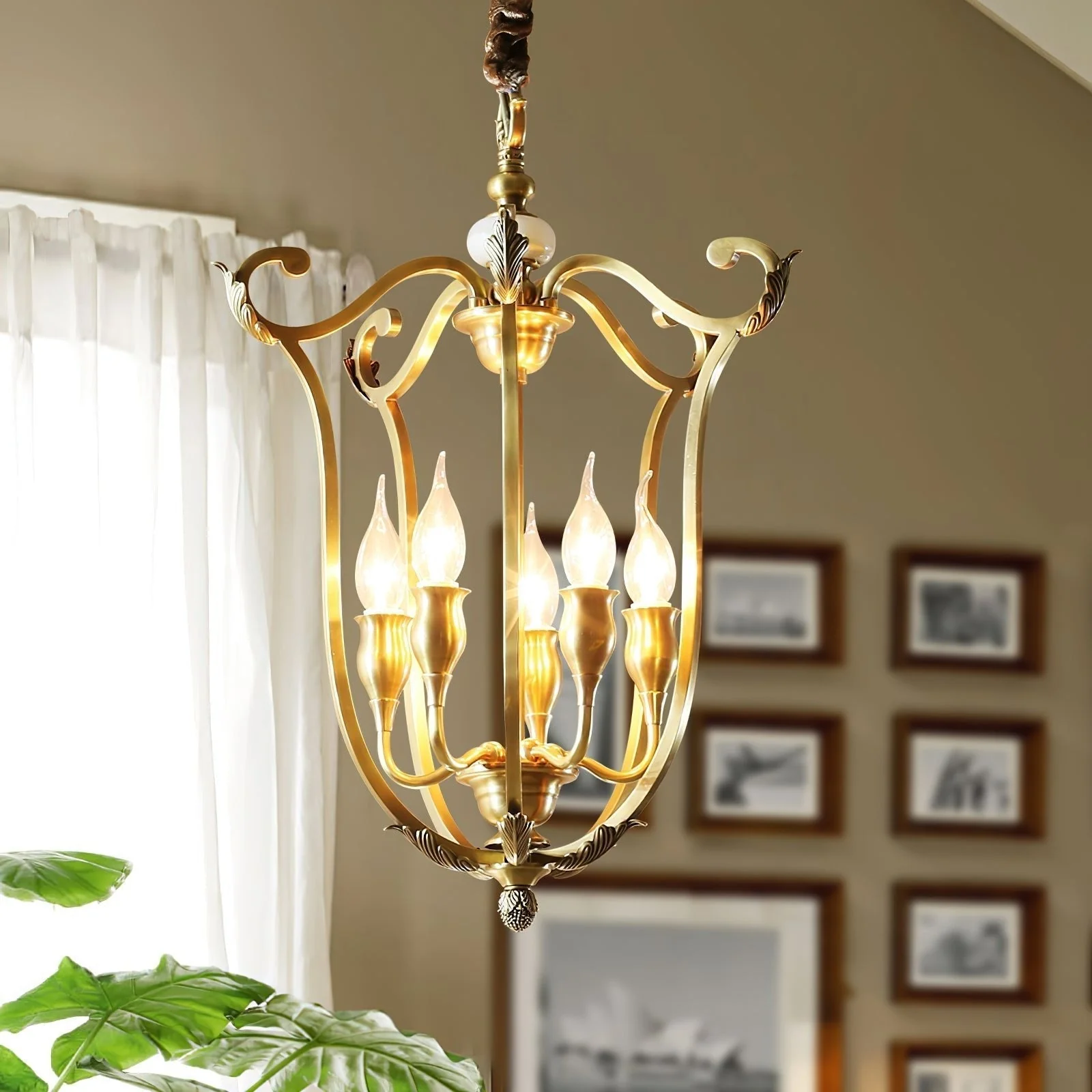 Lustra Chandelier Gold Lantern Frame - Image 19