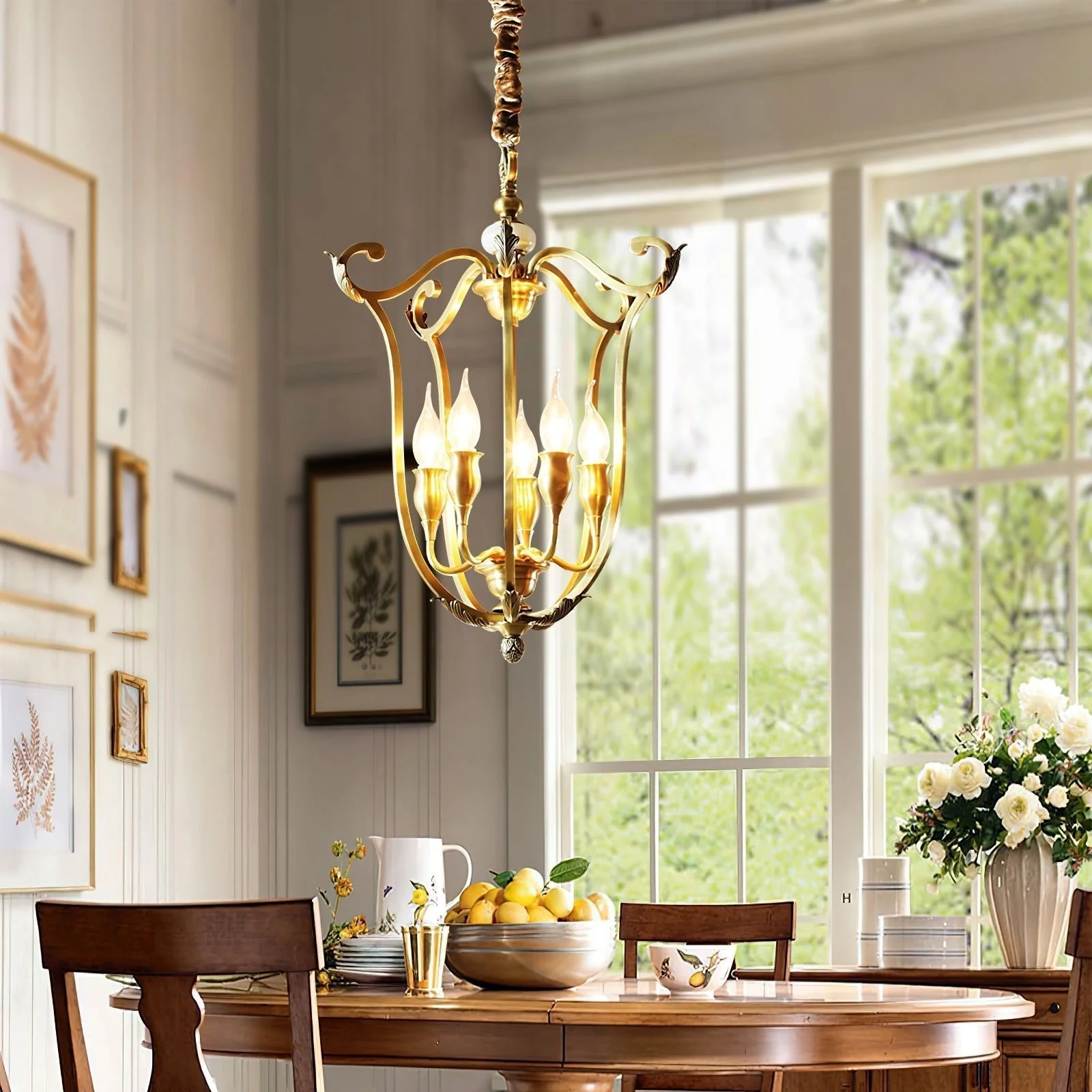 Lustra Chandelier Gold Lantern Frame - Image 20