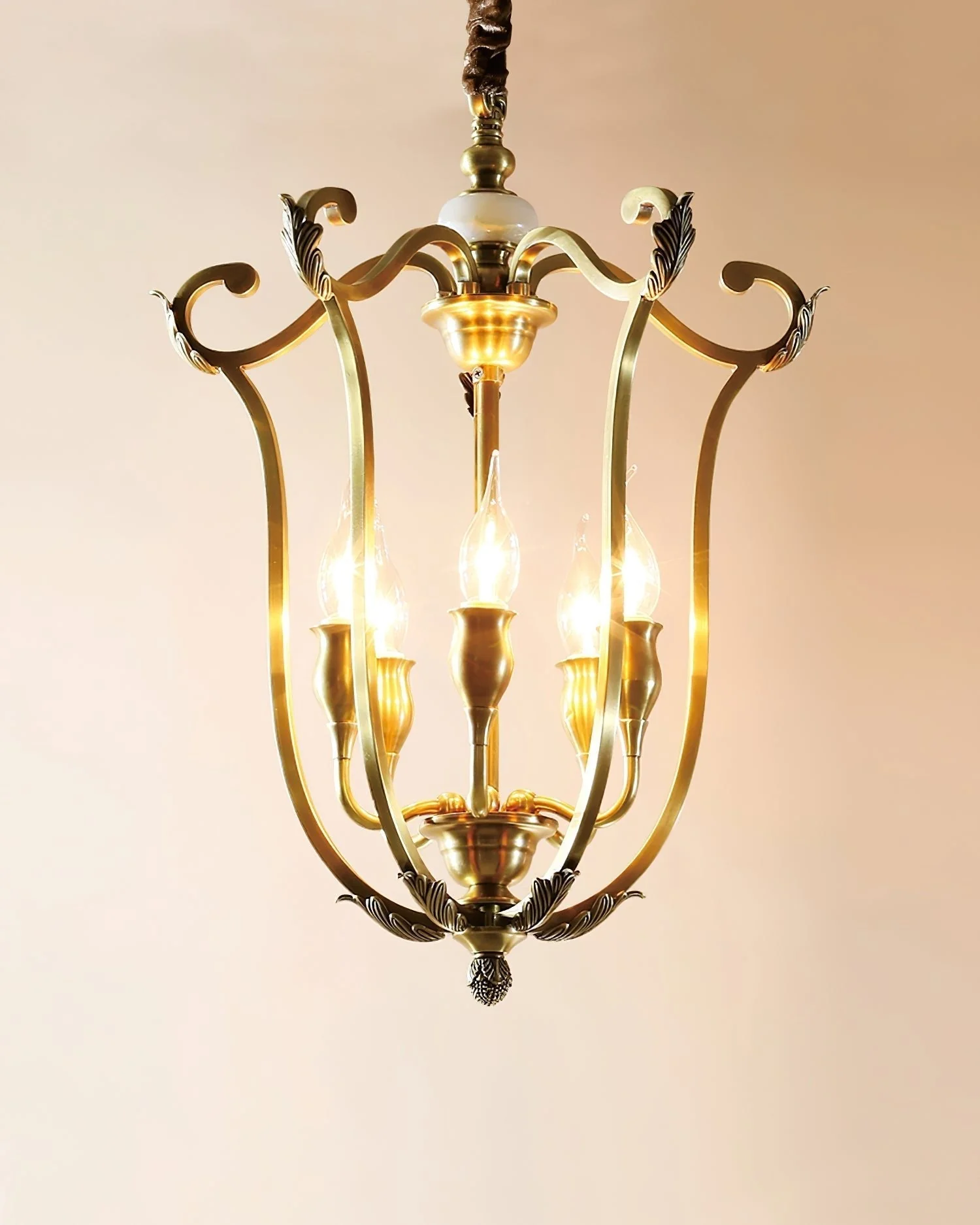 Lustra Chandelier Gold Lantern Frame - Image 22