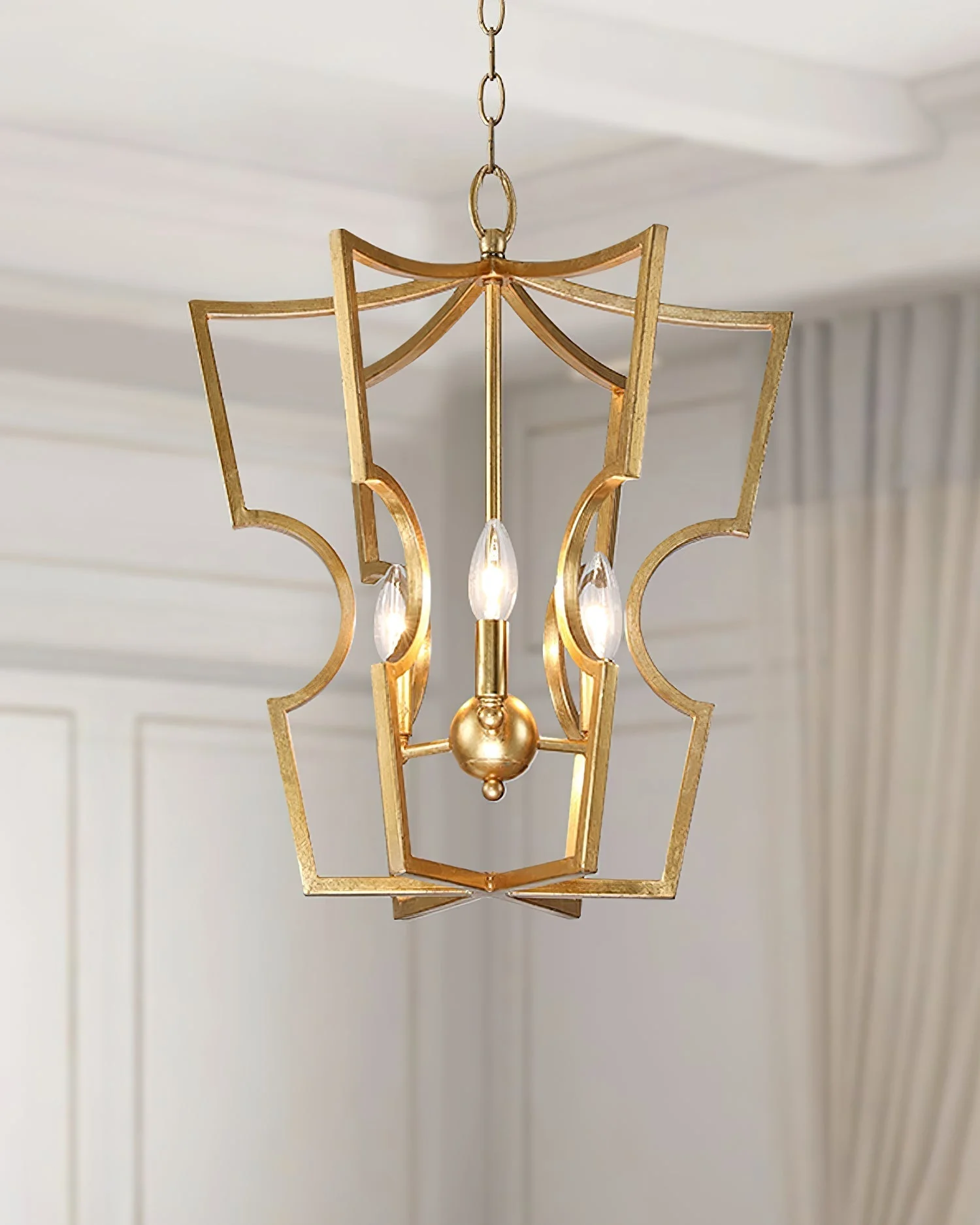 Lustra Chandelier Gold Lantern Frame - Image 28