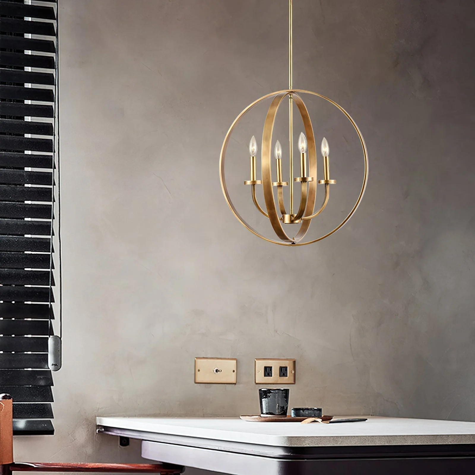 Lustra Chandelier Gold Lantern Frame - Image 29