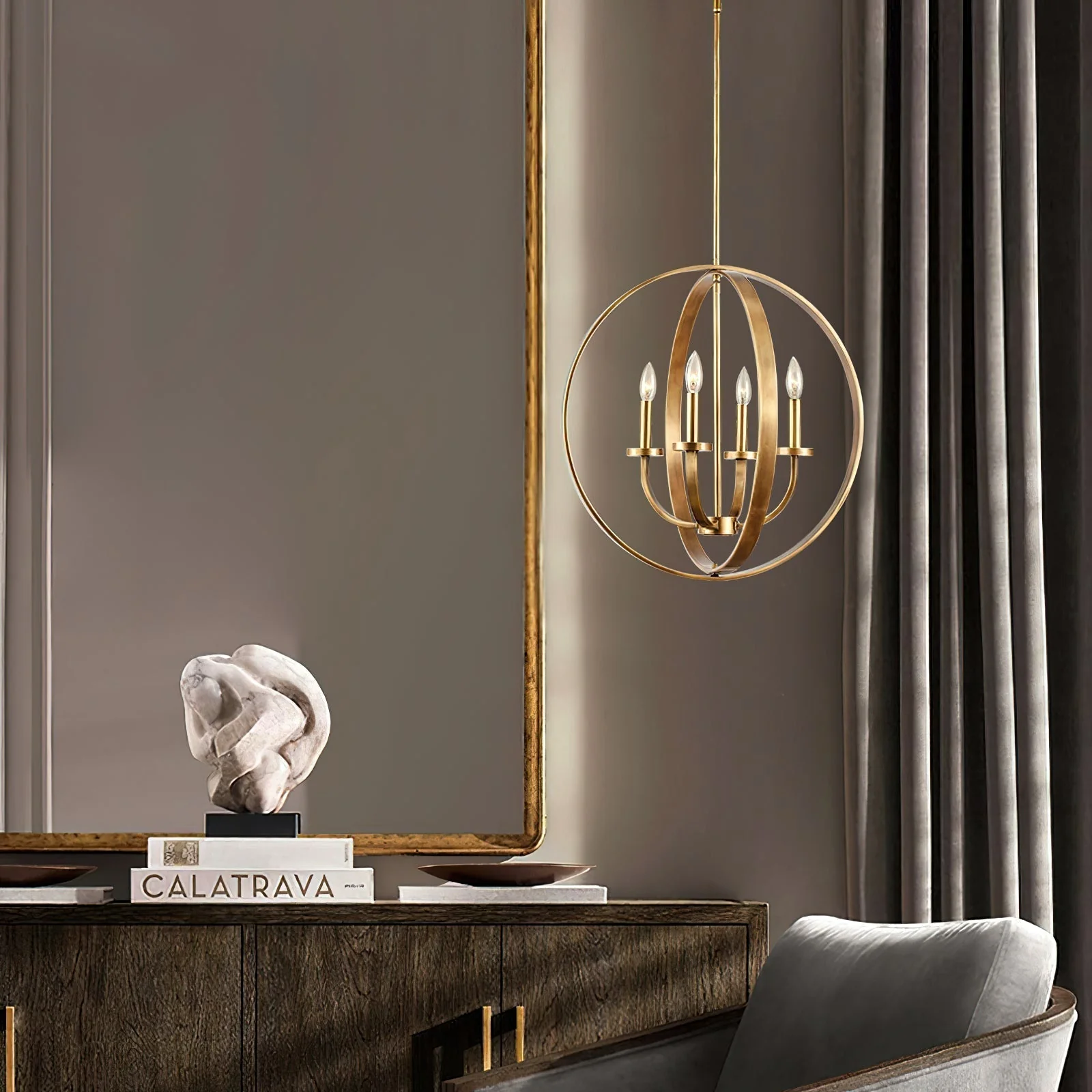 Lustra Chandelier Gold Lantern Frame - Image 31