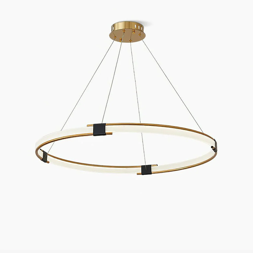 Lustra Chandelier Gold Ring LED Halo Modern