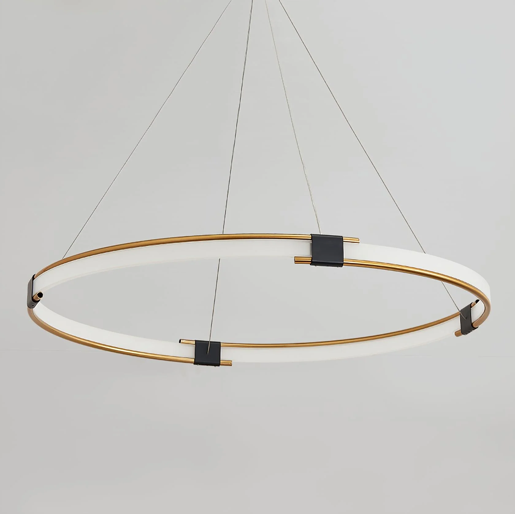 Lustra Chandelier Gold Ring LED Halo Modern - Image 7