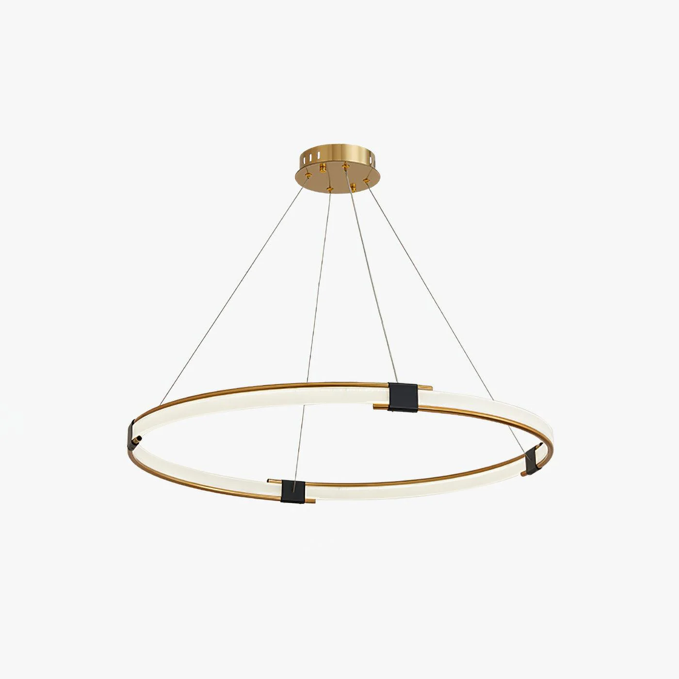 Lustra Chandelier Gold Ring LED Halo Modern - Image 9