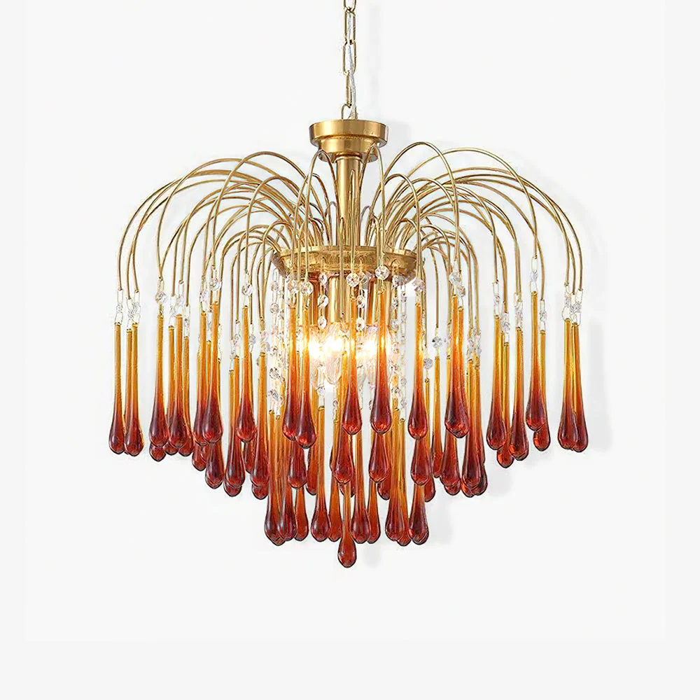 Lustra Chandelier Golden Arms and Crystal - Image 10