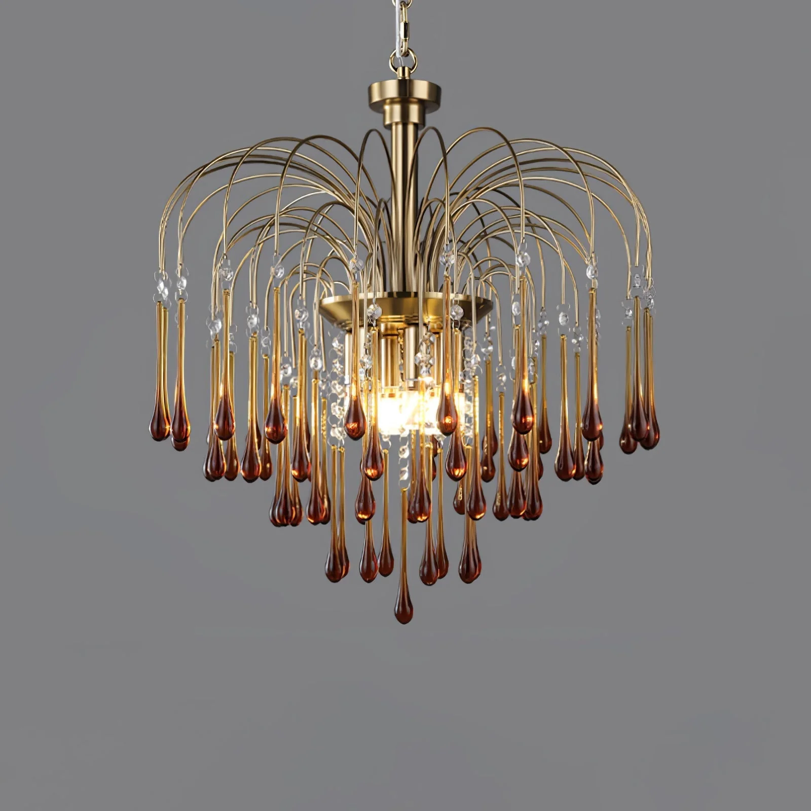 Lustra Chandelier Golden Arms and Crystal - Image 101