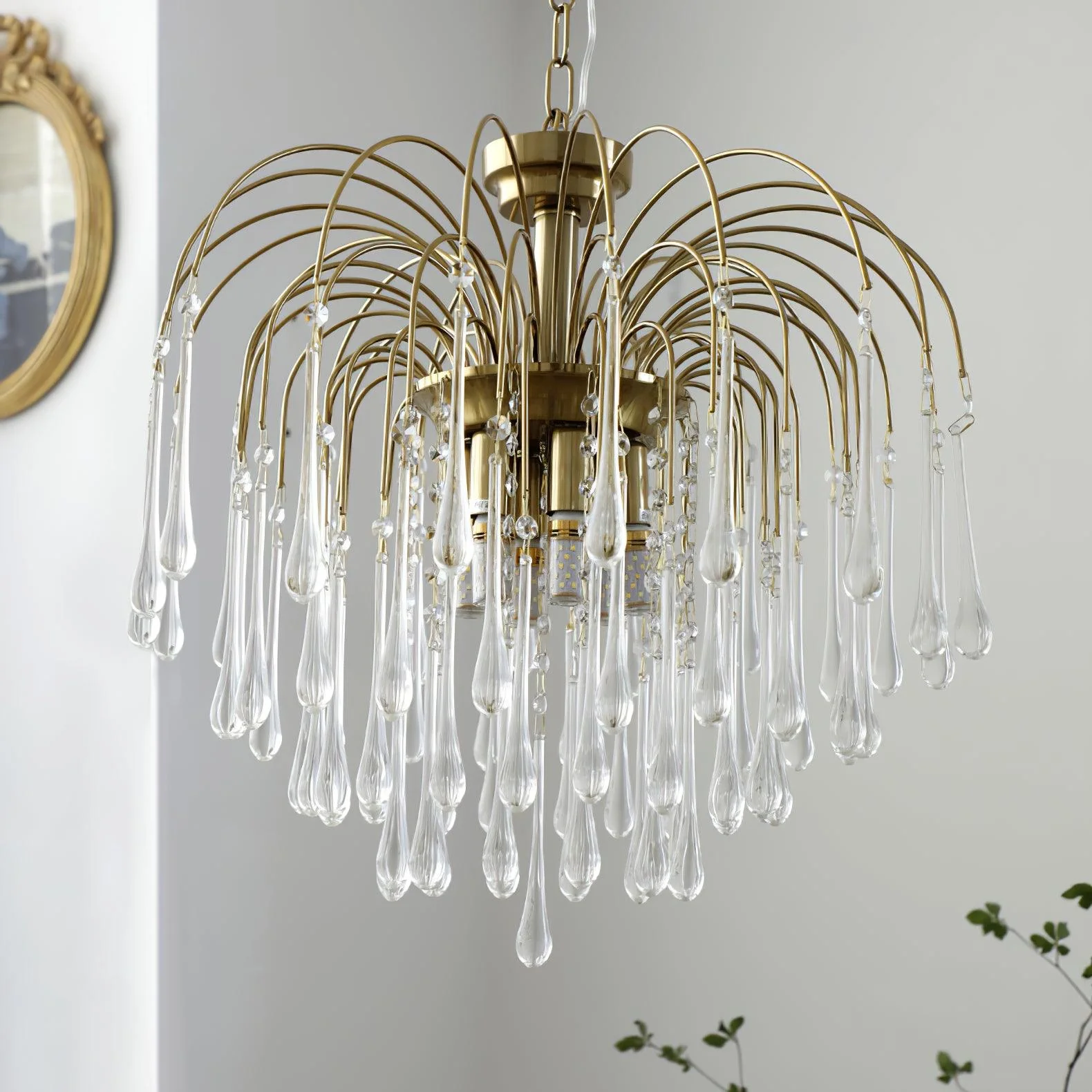 Lustra Chandelier Golden Arms and Crystal - Image 21