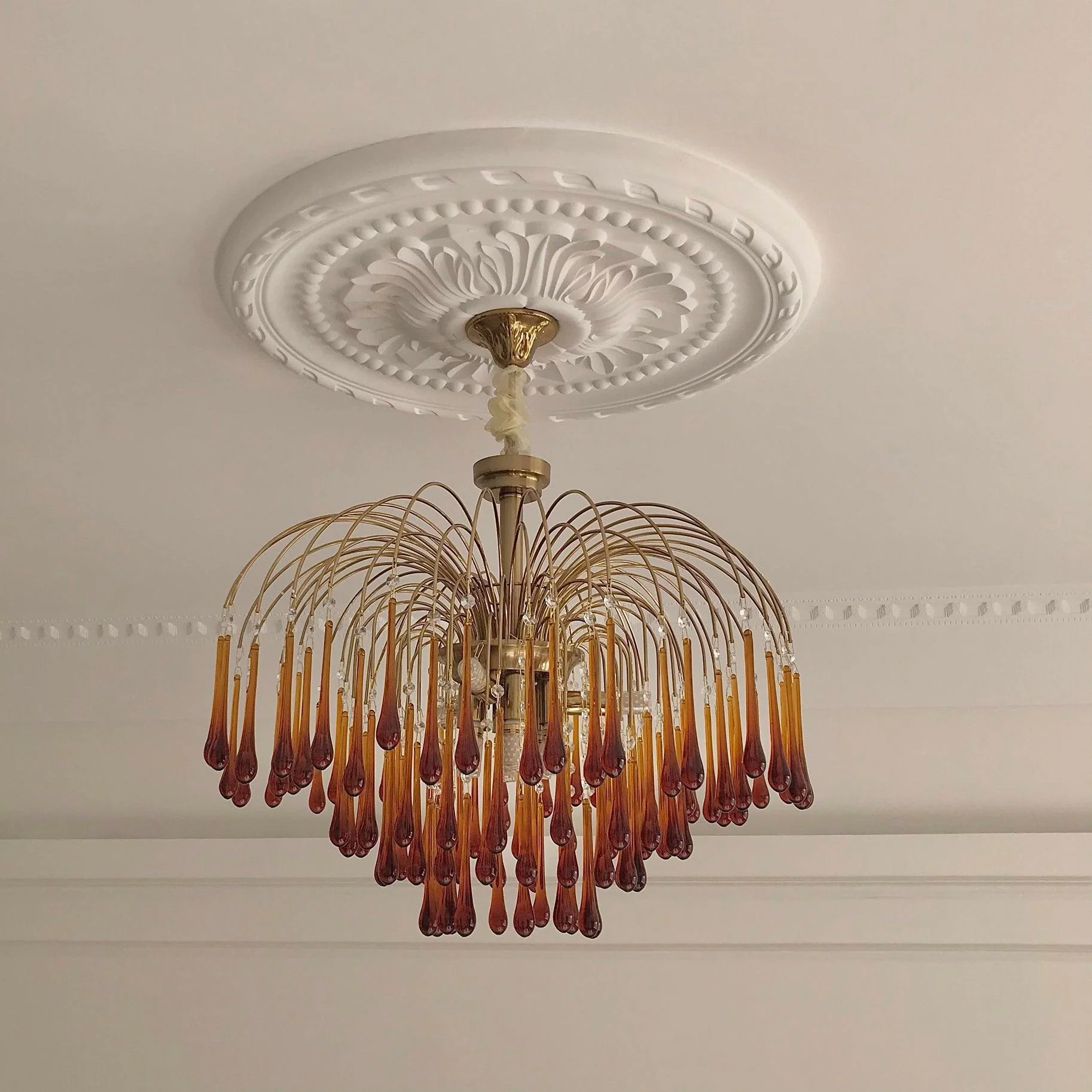 Lustra Chandelier Golden Arms and Crystal - Image 23