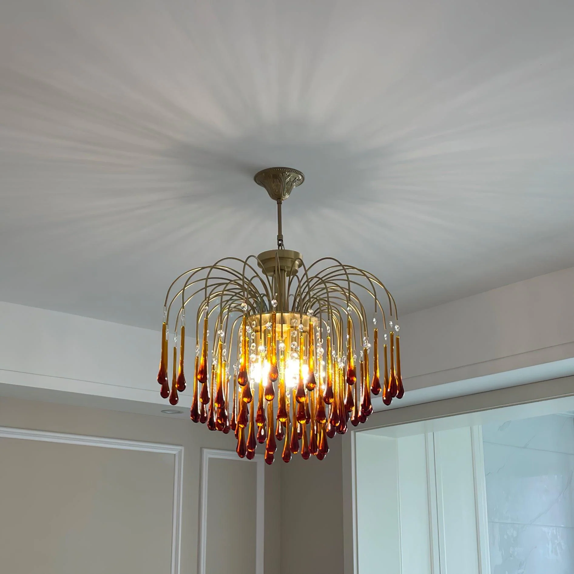 Lustra Chandelier Golden Arms and Crystal - Image 28