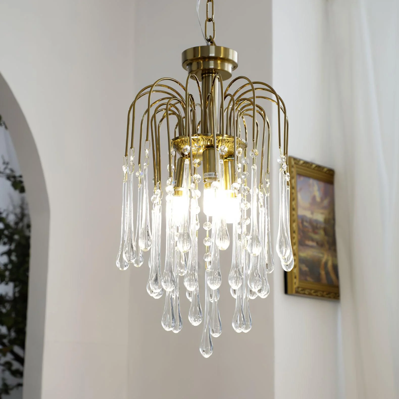 Lustra Chandelier Golden Arms and Crystal - Image 30