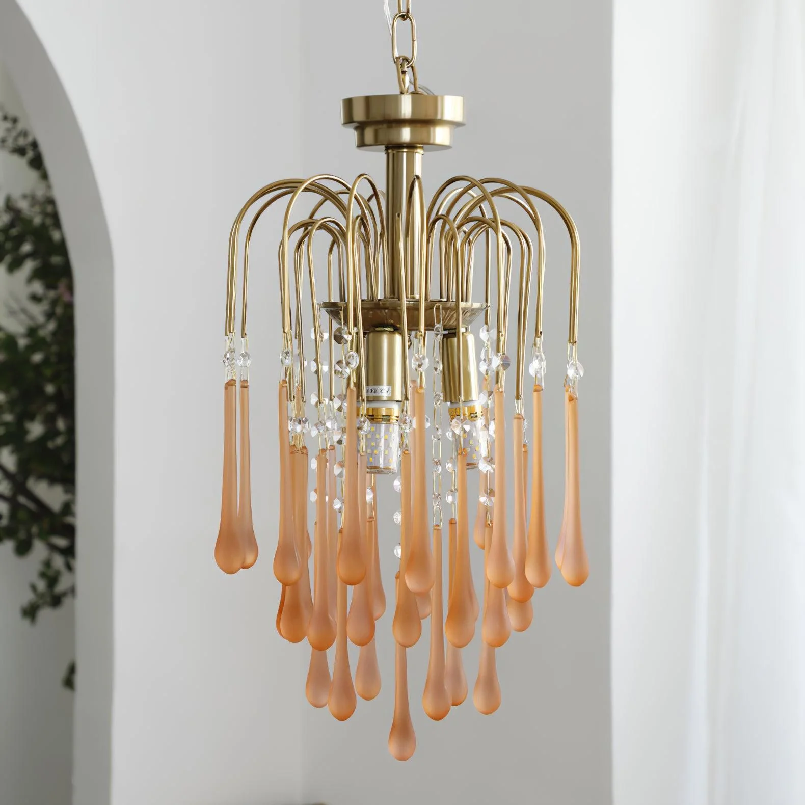 Lustra Chandelier Golden Arms and Crystal - Image 33