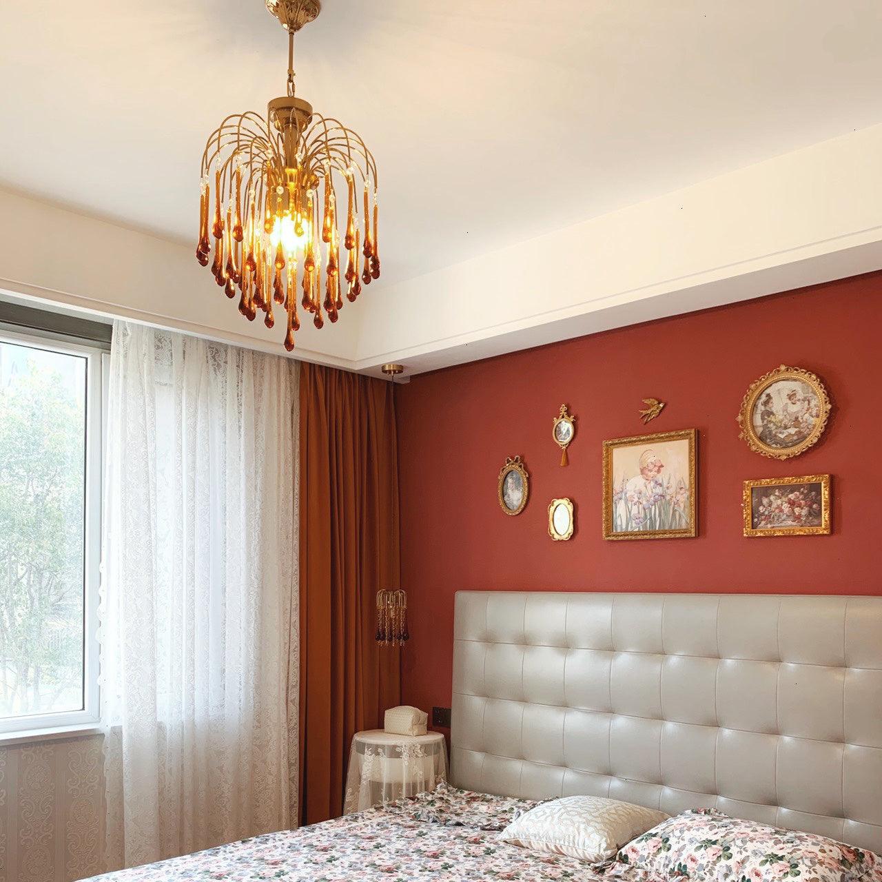 Lustra Chandelier Golden Arms and Crystal - Image 34